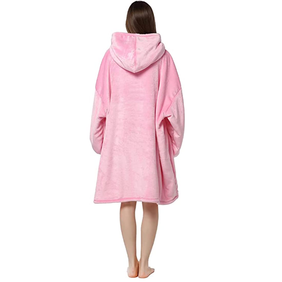 crownish Oversized Hoodie Blanket Women Ultra Plush Fleece with Soft Sherpa Reversible Warm Cosy Comfy Wearable Hooded Giant Sweatshirt Throw for Girls Adults Men Boys Kids Big Pocket