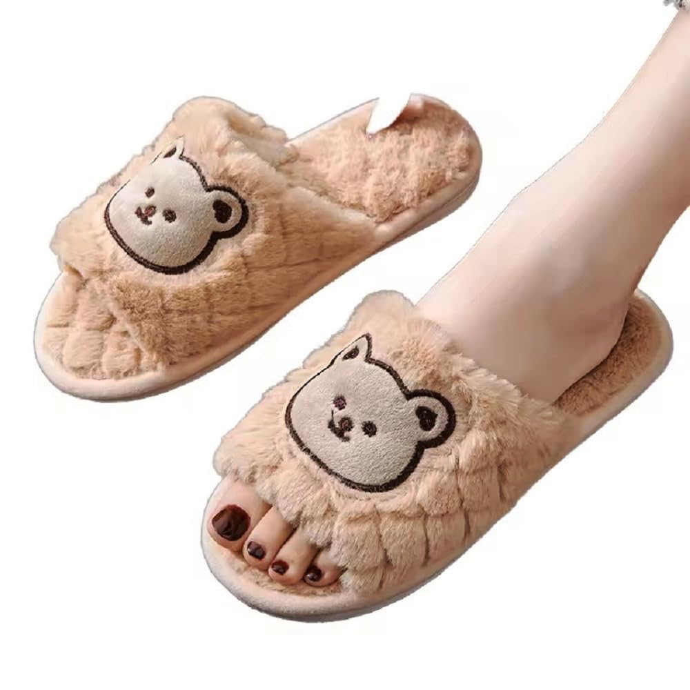 Panihari Cartoon Design Warm Slipper for Women's Fur Flip Flops Fur Winter Fashion Slipper for House and Bedroom Slides & Home Indoor Outdoor (1 Pair)