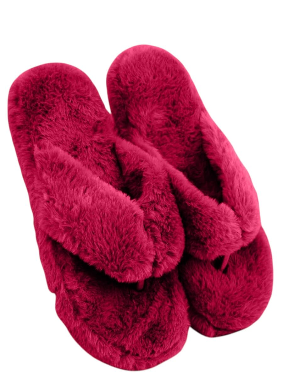 Wolvesden Women's Flip-Flops & Slippers Indoor Non-Slip Soft Thong Fur Flip-Flop And Slippers For Women