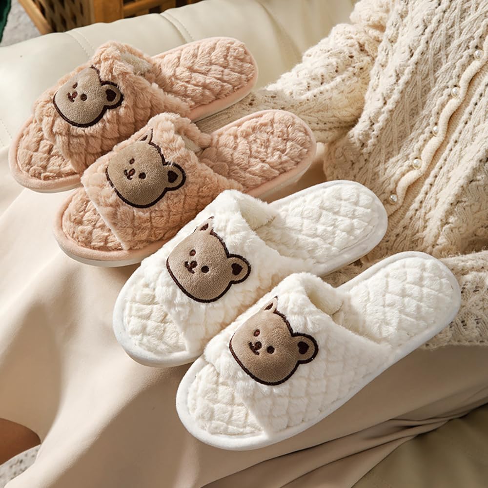 Panihari Cartoon Design Warm Slipper for Women's Fur Flip Flops Fur Winter Fashion Slipper for House and Bedroom Slides & Home Indoor Outdoor (1 Pair)