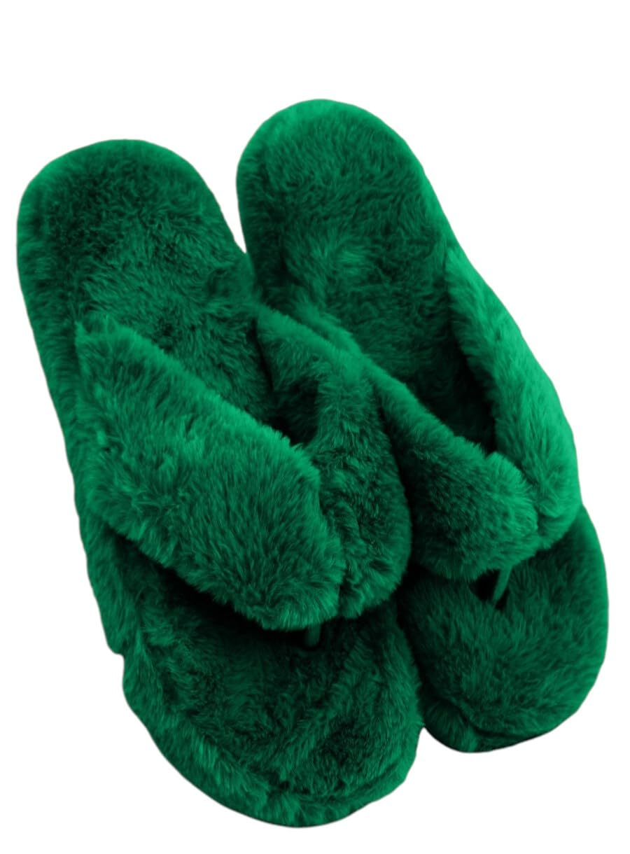 Wolvesden Women's Flip-Flops & Slippers Indoor Non-Slip Soft Thong Fur Flip-Flop And Slippers For Women