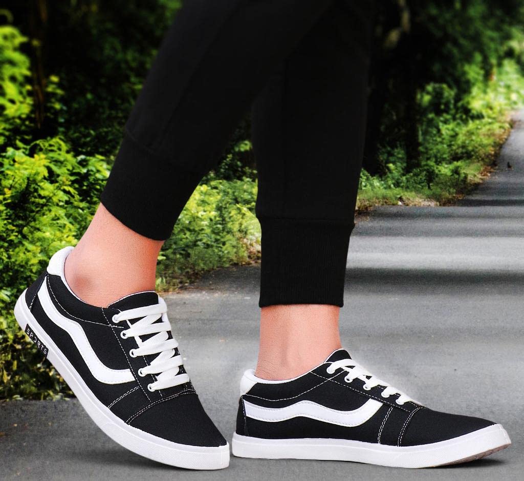 Trendy Running Shoes for Men Sneakers for Men (Color- Black) Size-9(65) Q