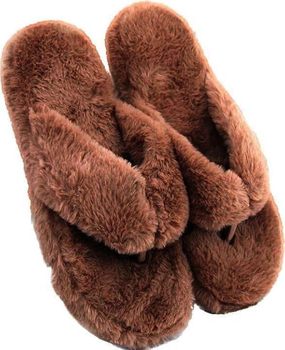 Wolvesden Women's Flip-Flops & Slippers Indoor Non-Slip Soft Thong Fur Flip-Flop And Slippers For Women