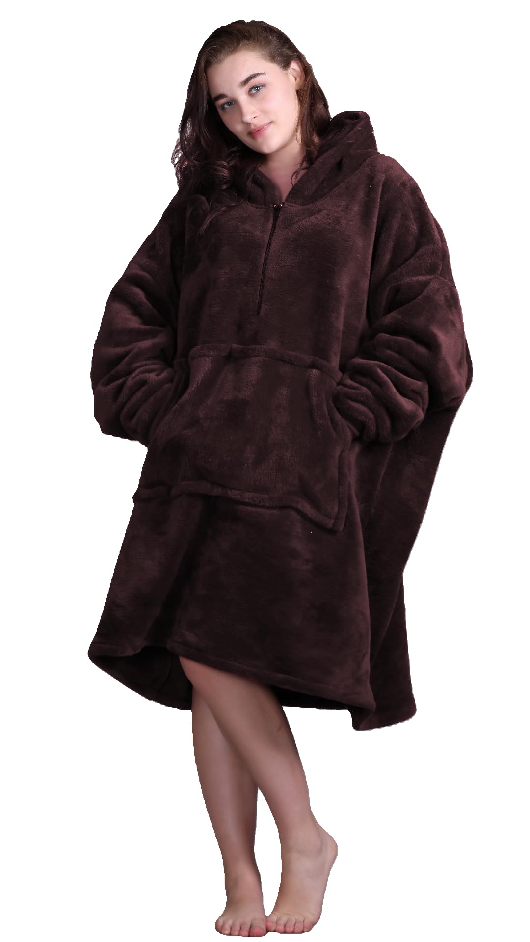 Jayri Wearable Quarter Zip Blanket Hoodies for Women and Men | Thick & Warm, Oversized Hoodie Blanket with Large Front Pockets