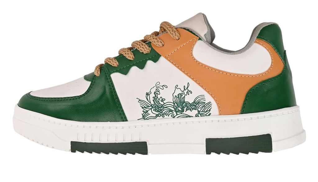 Ligero Men's TARZAN-04 Korean Free Style GEN Z Sneakers | Casual Sneaker | Synthetic Upper | Lightweight | Comfortable Lace Up Mid Top Sneaker Shoes for Men & Boys Green