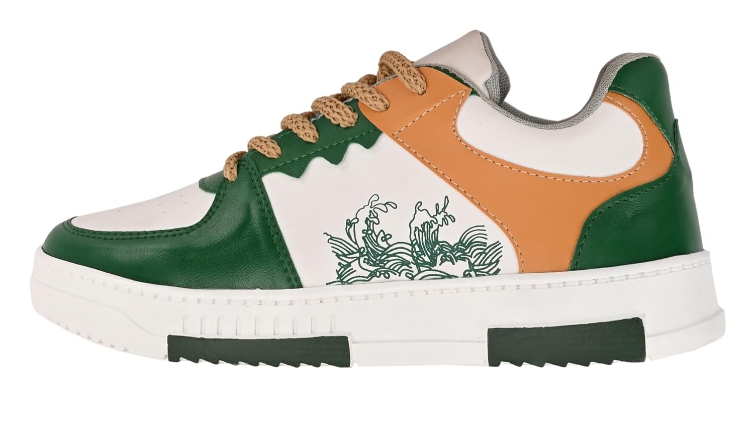 Ligero Men's TARZAN-04 Korean Free Style GEN Z Sneakers | Casual Sneaker | Synthetic Upper | Lightweight | Comfortable Lace Up Mid Top Sneaker Shoes for Men & Boys Green
