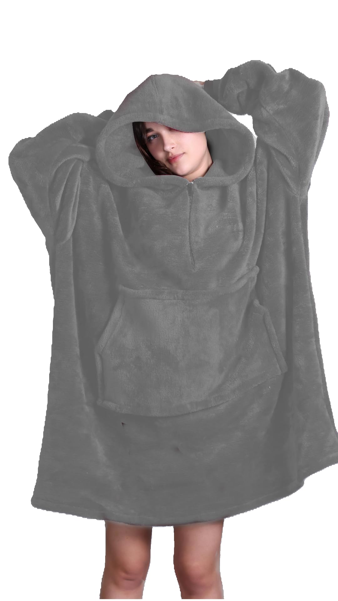 Jayri Wearable Quarter Zip Blanket Hoodies for Women and Men | Thick & Warm, Oversized Hoodie Blanket with Large Front Pockets