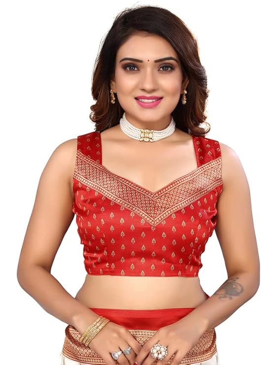 SIRIL Women's Printed Silk Blend Saree with Unstitched Blouse Piece