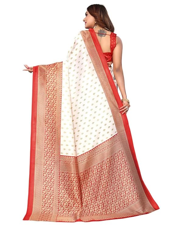 SIRIL Women's Printed Silk Blend Saree with Unstitched Blouse Piece
