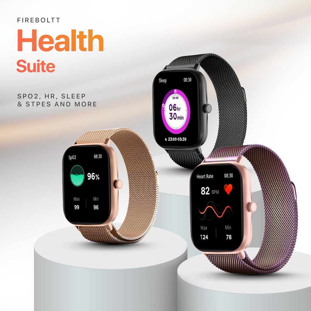 Fire-Boltt Ninja Call Pro Max Ultra Smart Watch 2.01 inch Display, Bluetooth Calling, 120+ Sports Modes, Health Suite, Voice Assistance (Gold SS)