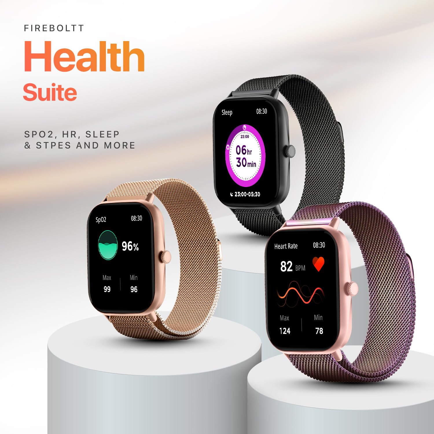 Fire-Boltt Ninja Call Pro Max Ultra Smart Watch 2.01 inch Display, Bluetooth Calling, 120+ Sports Modes, Health Suite, Voice Assistance (Gold SS)