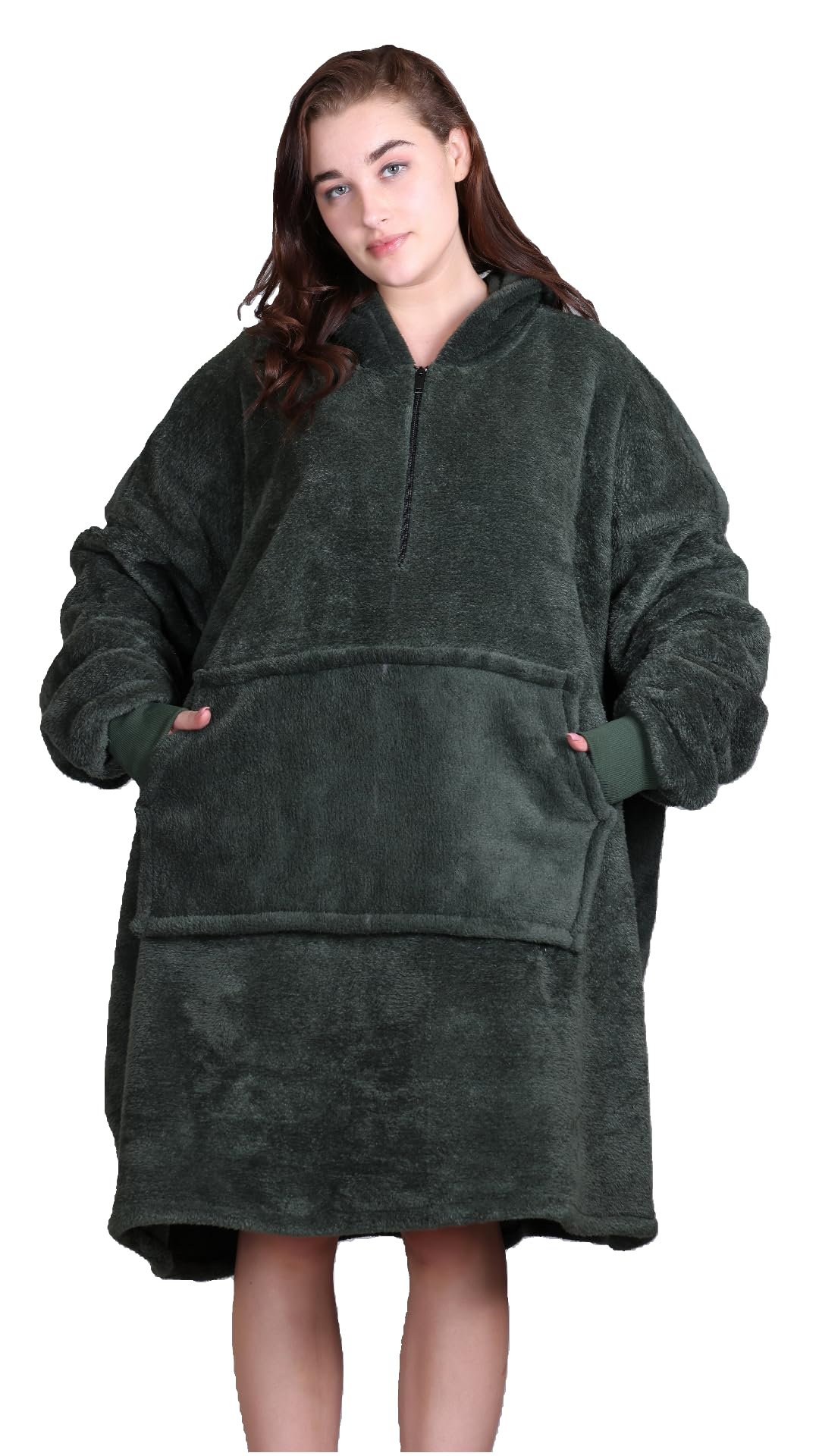 Jayri Wearable Quarter Zip Blanket Hoodies for Women and Men | Thick & Warm, Oversized Hoodie Blanket with Large Front Pockets