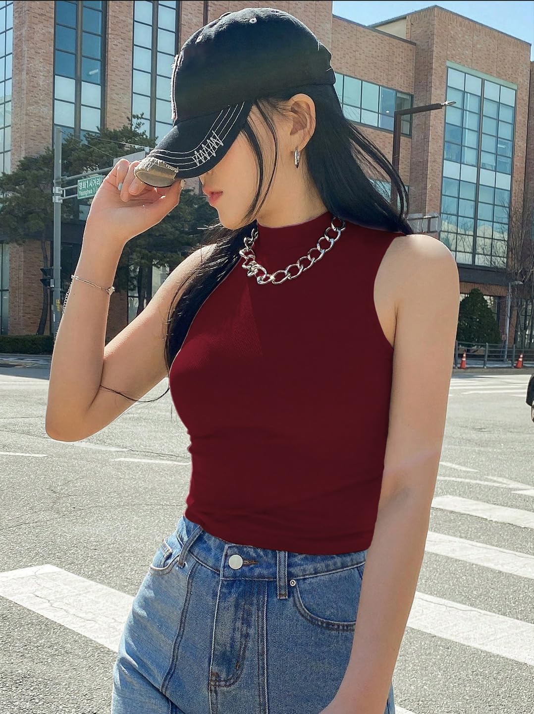 KOTTY Women's Solid Slim Fit T-Shirt