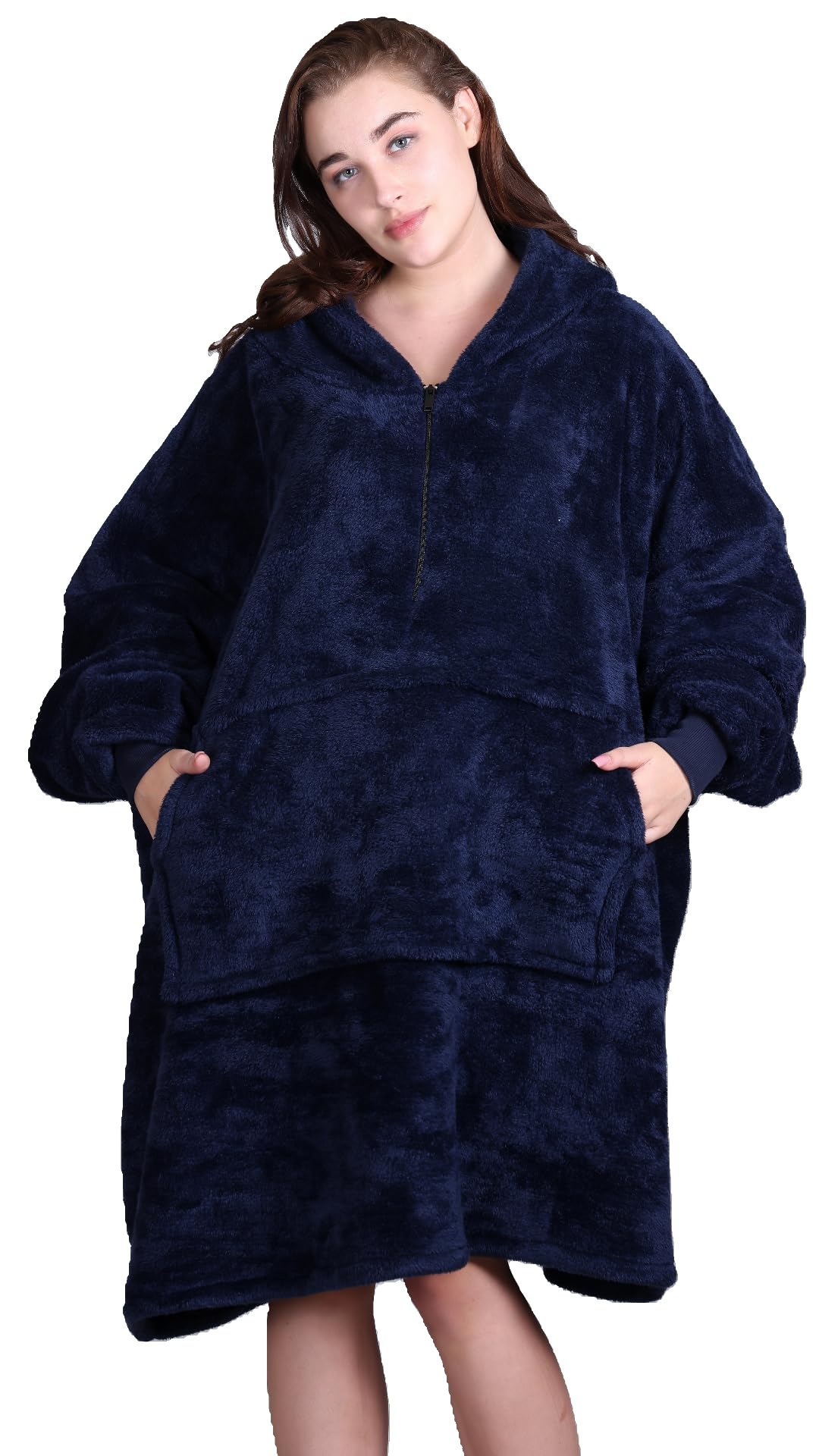 Jayri Wearable Quarter Zip Blanket Hoodies for Women and Men | Thick & Warm, Oversized Hoodie Blanket with Large Front Pockets