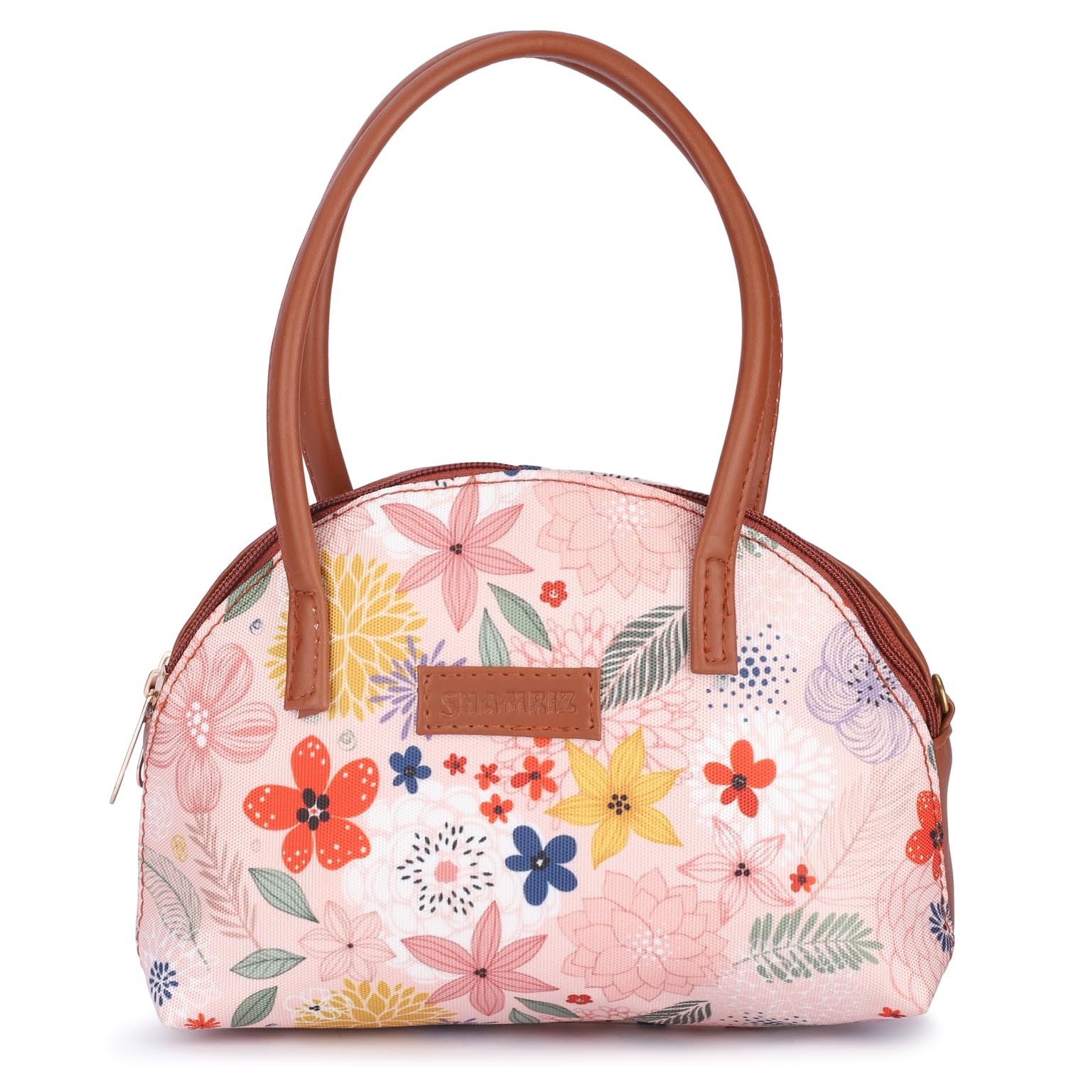 SHAMRIZ Floral Printed Women/Girls Mini Top Handle Handbag Carry Handbag | Mini Hand Purse Hand Held Pouch Dual handle| Vegan Leather