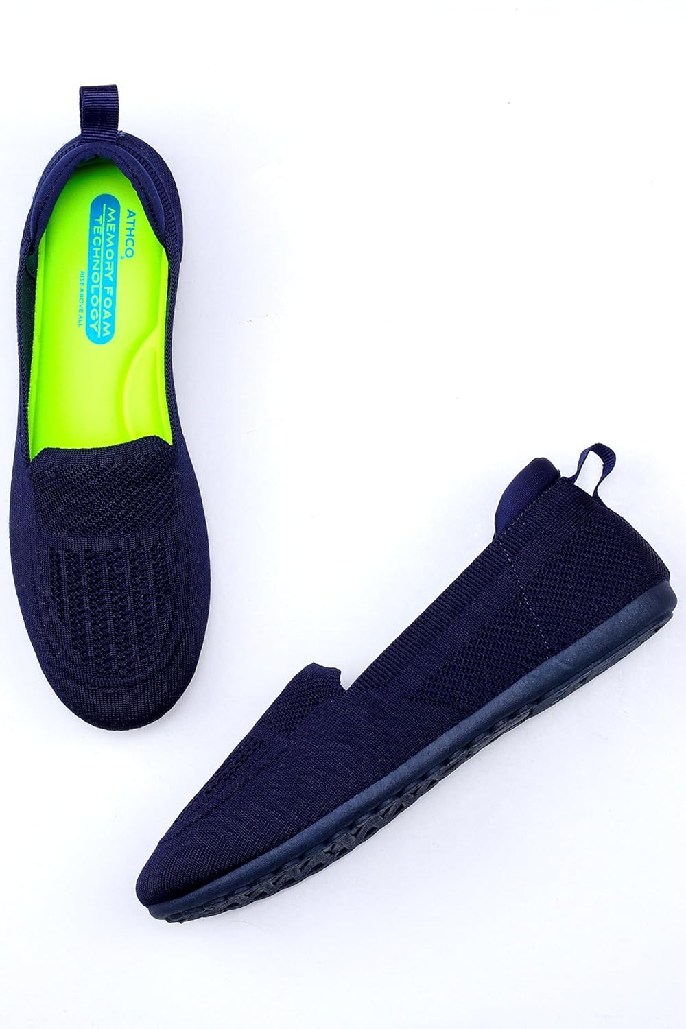 ATHCO Womens Angel Memory Foam Comfort Running Shoes|Ballerina|Slip-On |Slip Resistant|Lightweight|Dailyuse|ExtraSoft