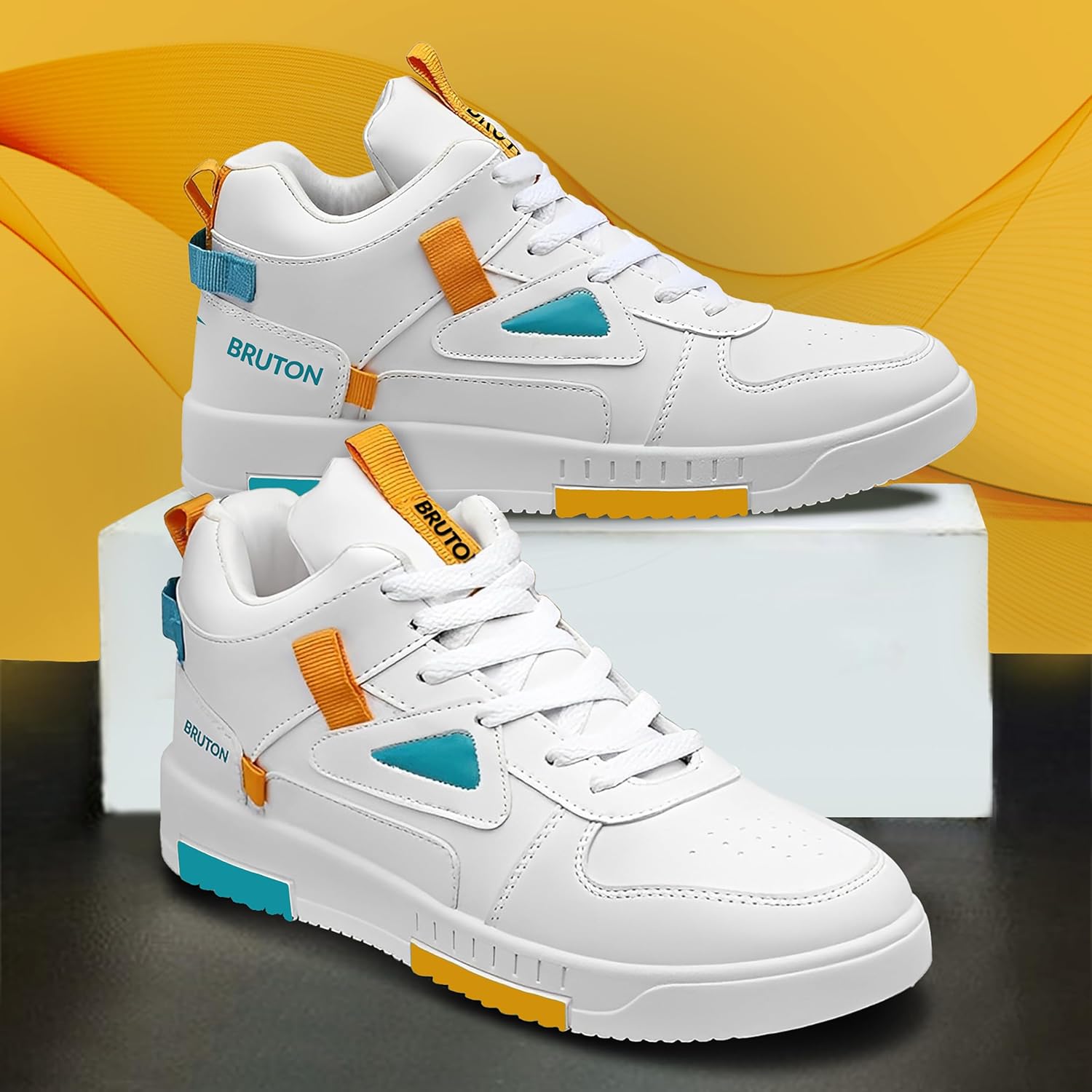 BRUTON Stylish Sneakers Casual Shoes for Men's & Boy's- White
