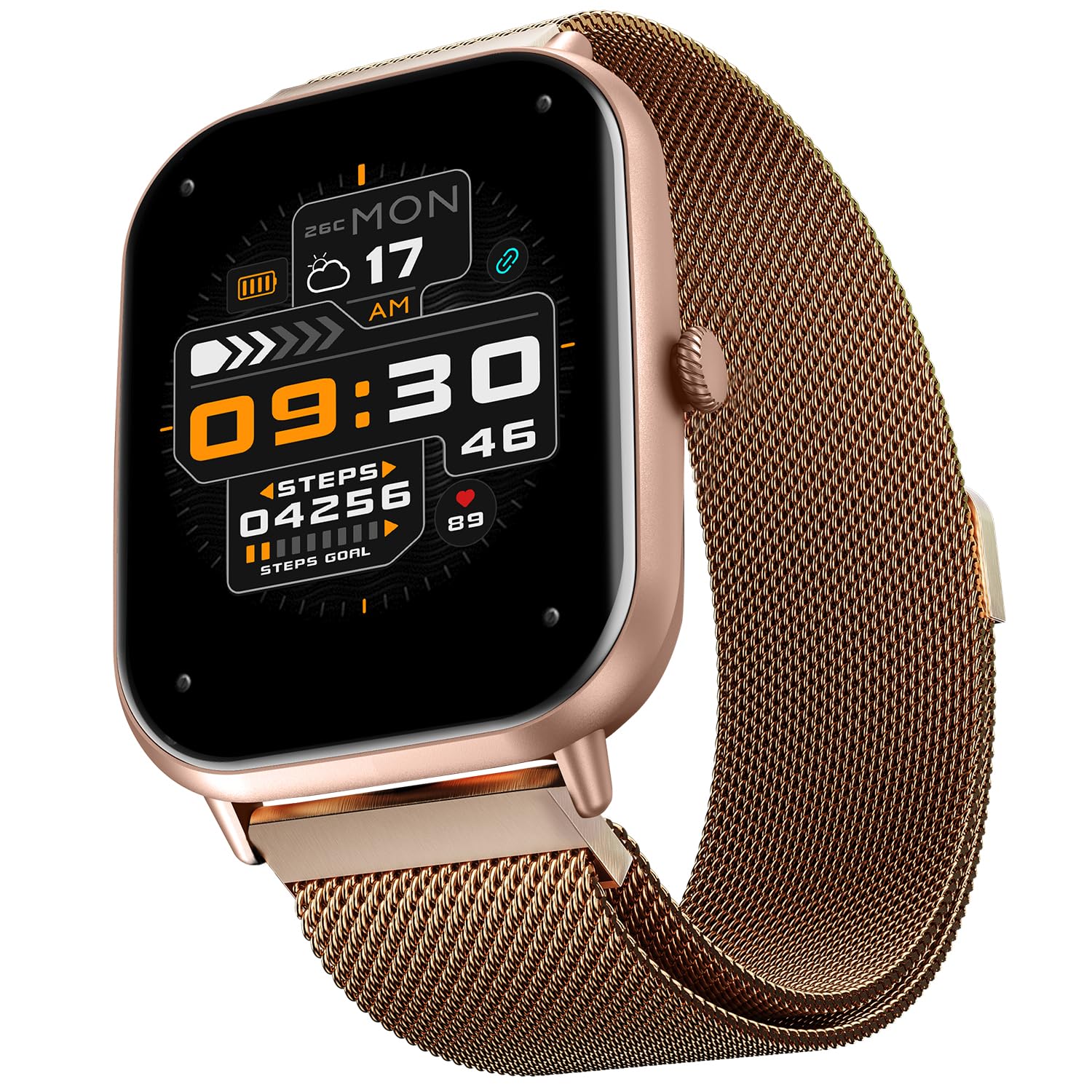 Fire-Boltt Ninja Call Pro Max Ultra Smart Watch 2.01 inch Display, Bluetooth Calling, 120+ Sports Modes, Health Suite, Voice Assistance (Gold SS)