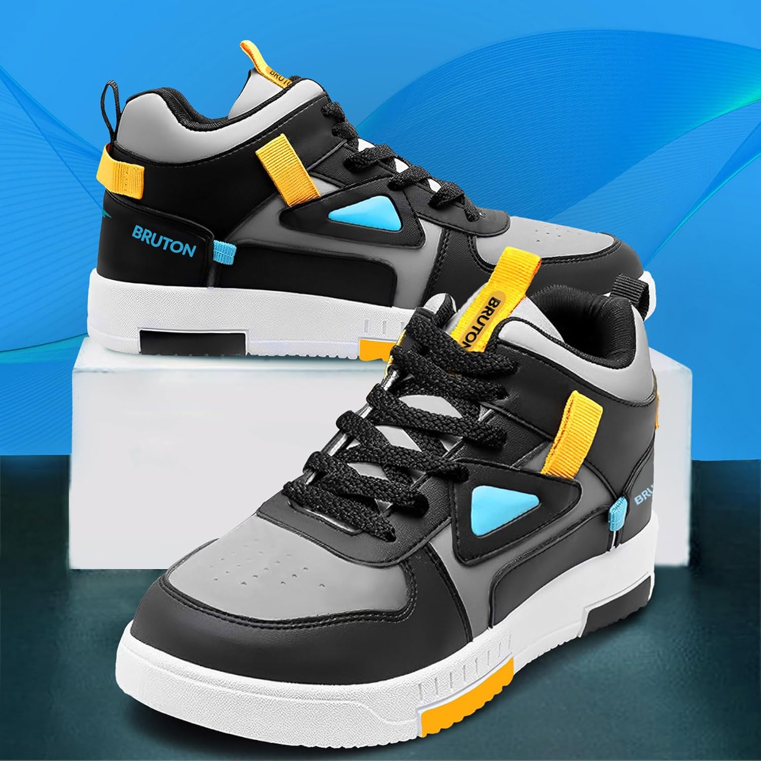 BRUTON Stylish Sneakers Casual Shoes for Men's & Boy's- Black